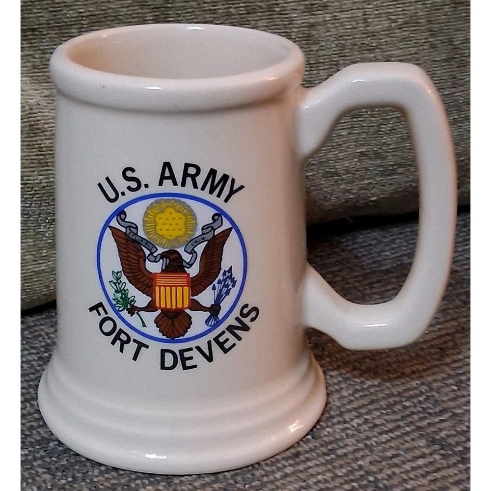 Vtg Fort Devens United States Army Ceramic Beer Stein Mug US Military Mass